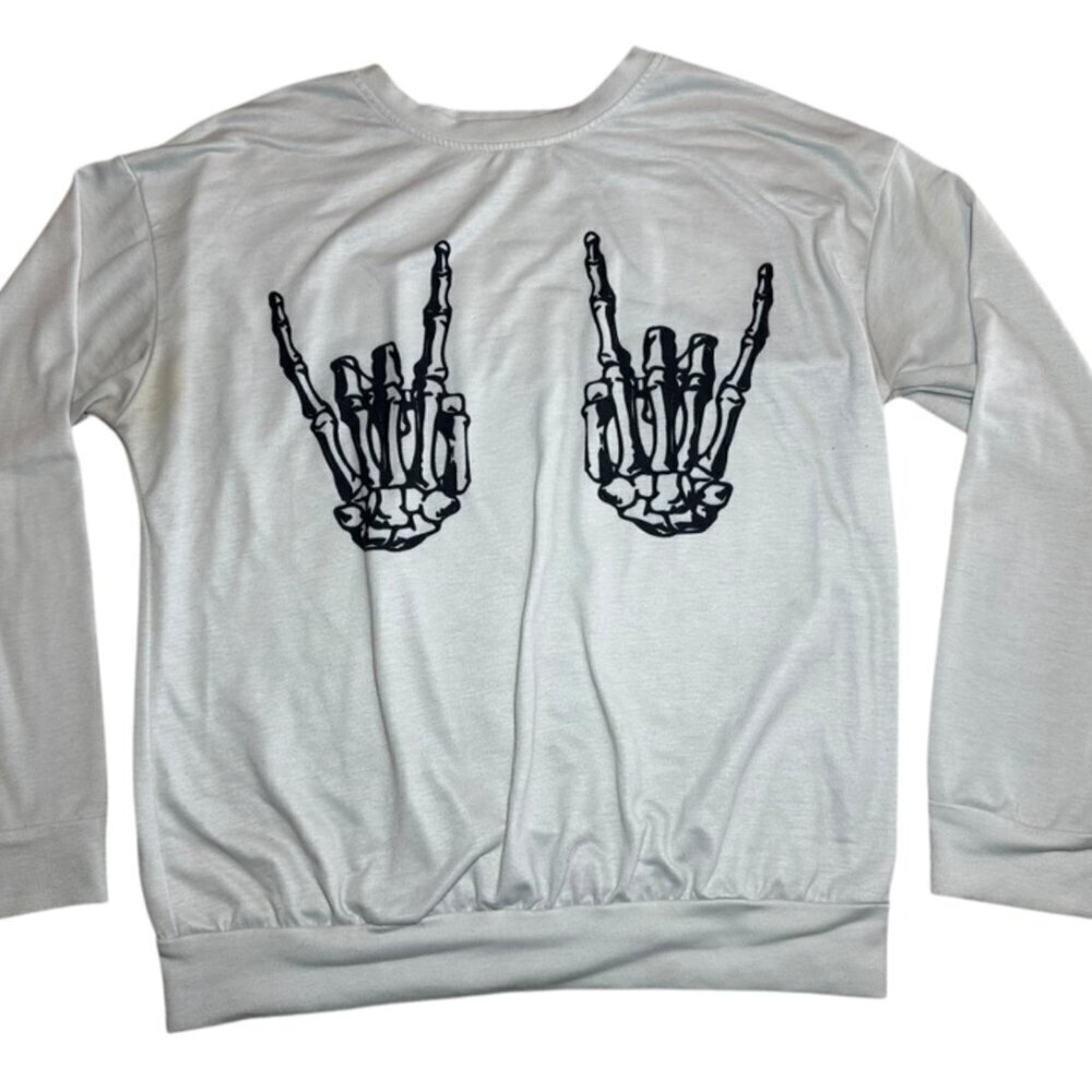 Shein Skeleton Handprint Pullover Sweater Womens Size M​​​​​​